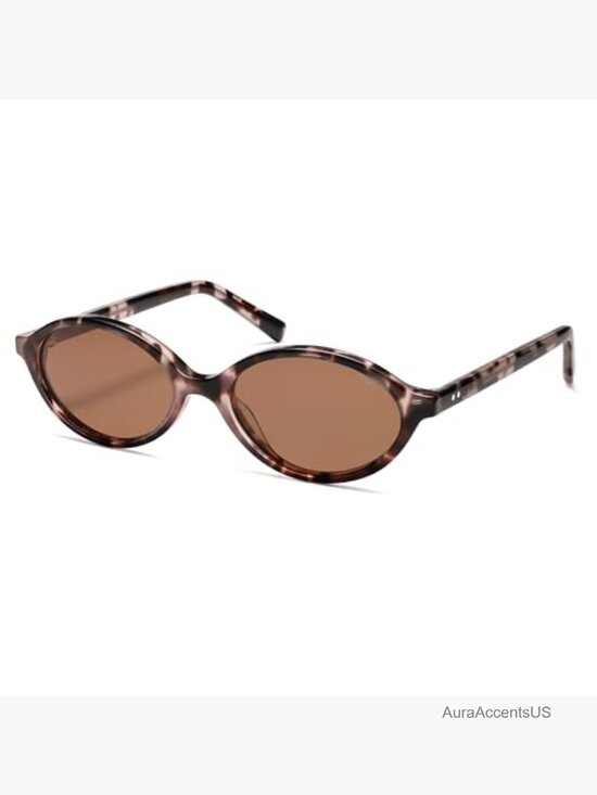 Acetate Polarized Oval Sunglasses Retro 90s Y2K Handmade Lightweight Narrow Fit